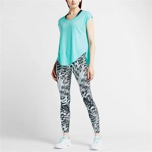 Nike Leg-A-See Windblur Legging (Black/White/Teal)